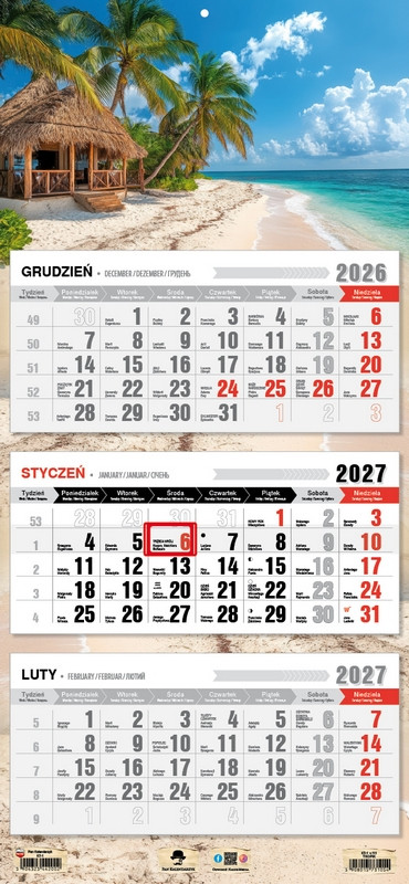 Kalendarz trójdzielny KT-2 Premium (wypukła główka) Pan Kalendarzyk